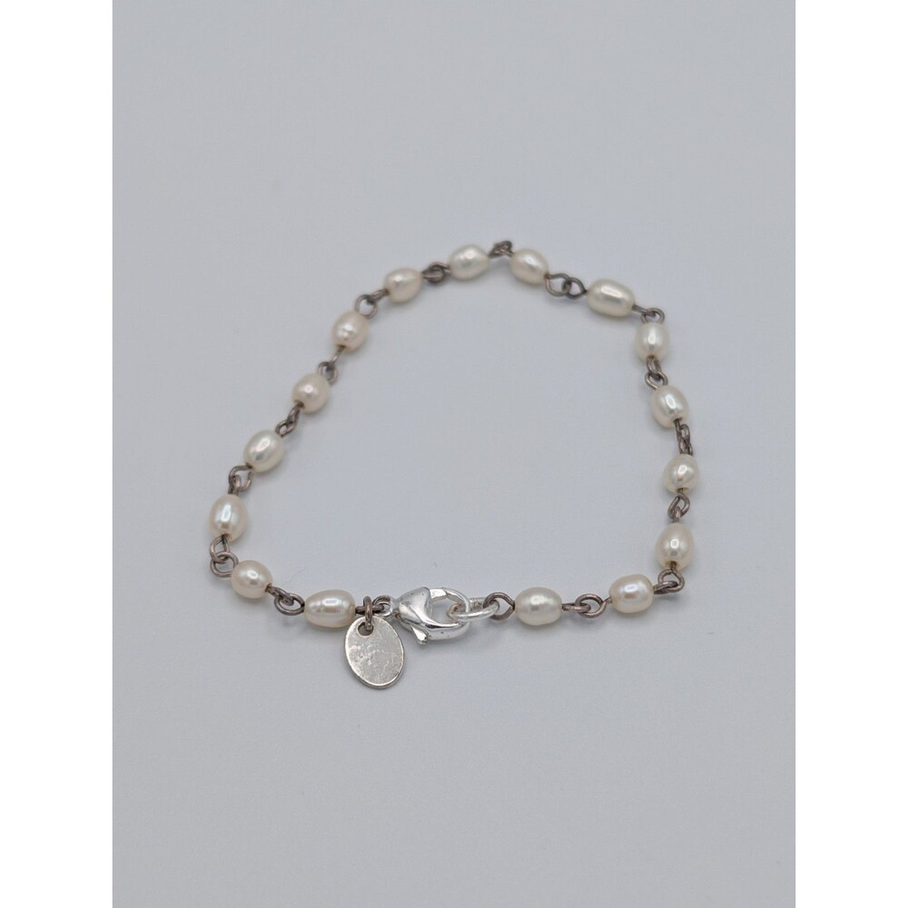 AK Turkey 925 Sterling Silver Freshwater Baroque Pearl Bracelet Dainty Bridal